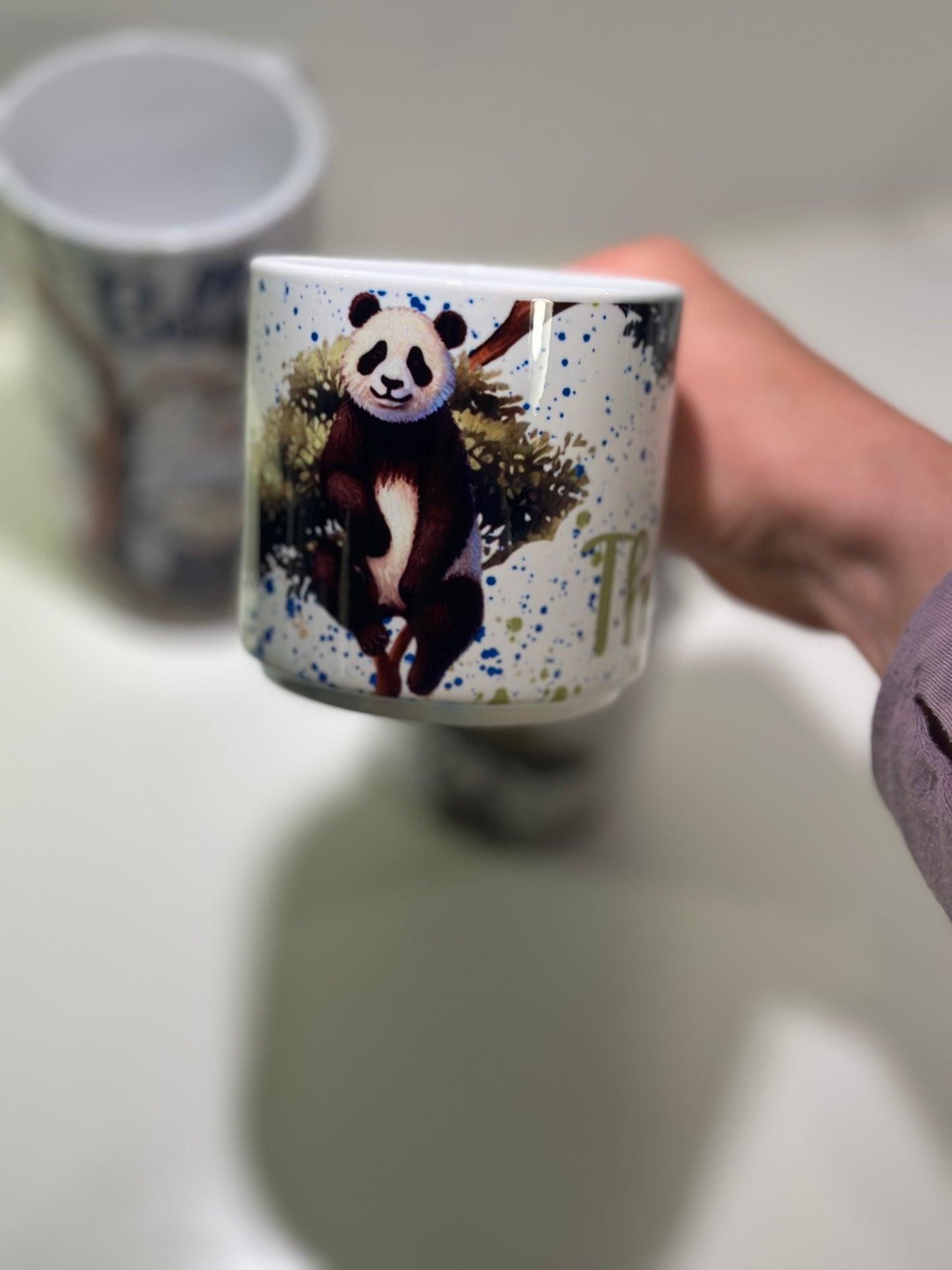 Navnekop - Familie med Pandaer - 4 kopper